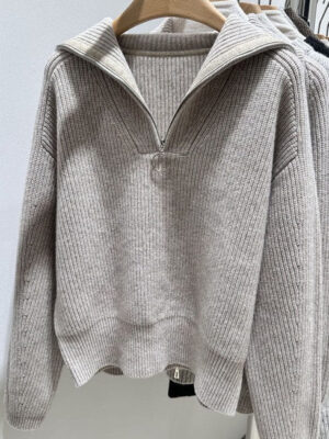 Ribbed half zip sweater
