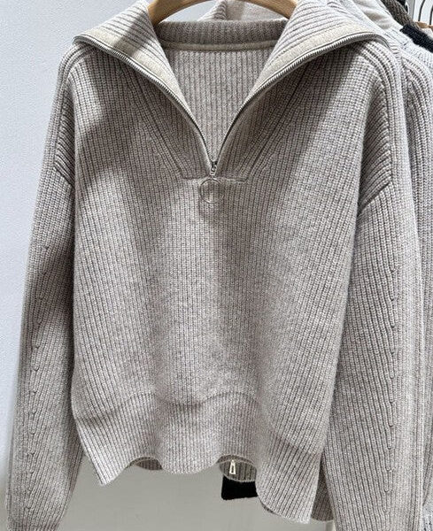 Ribbed half zip sweater