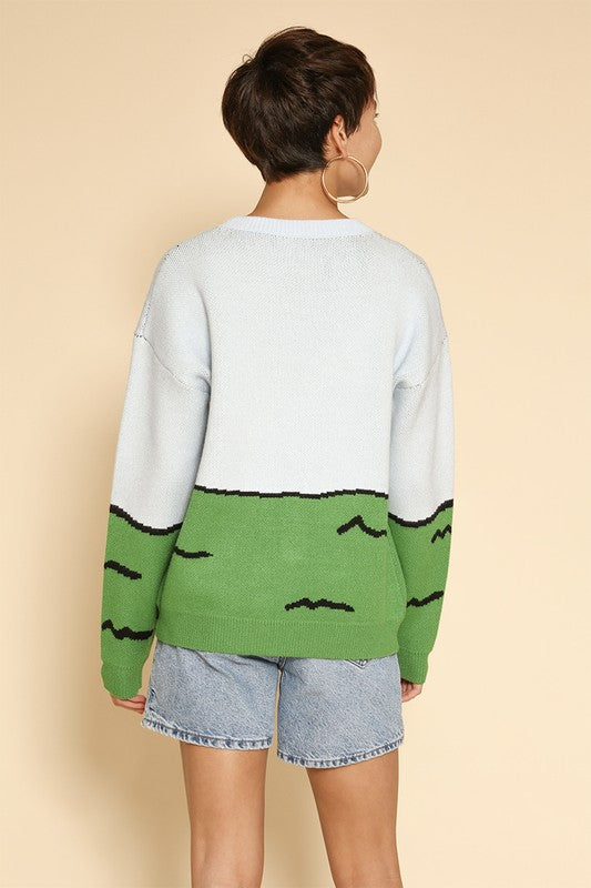 Elephant safari knit sweater