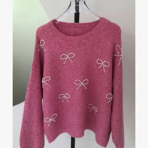 Bow knit sweater
